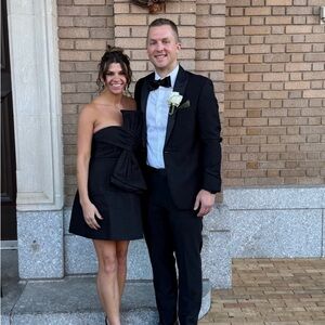 Black Mini Dress with Bow Detail